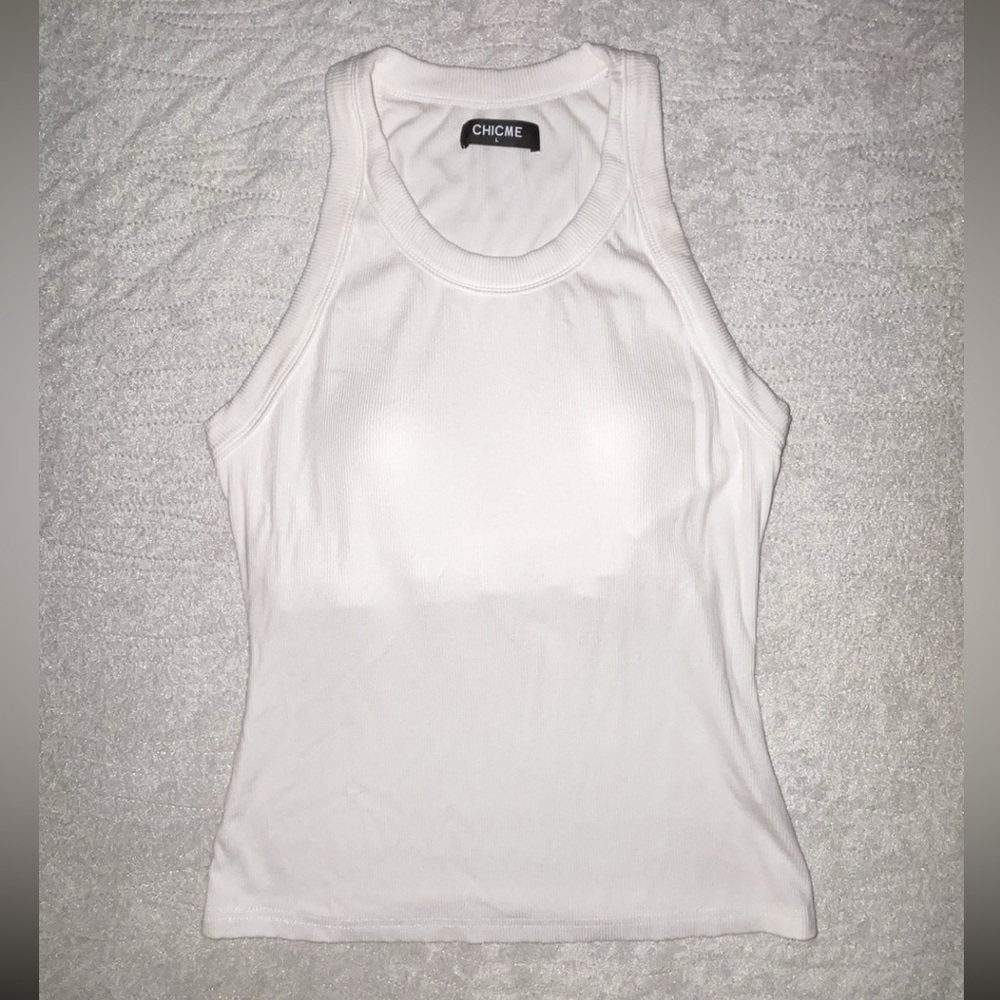 Chicme Ribbed Roundneck Built-in Bra Tank Top